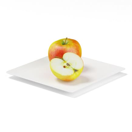 Apples on White Plate