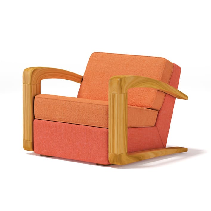 Orange Fabric Armchair