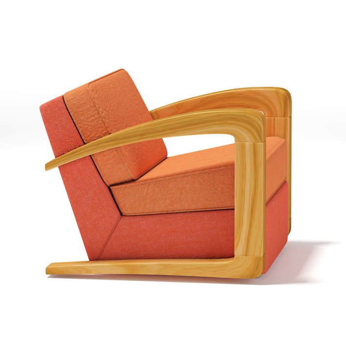 Orange Fabric Armchair