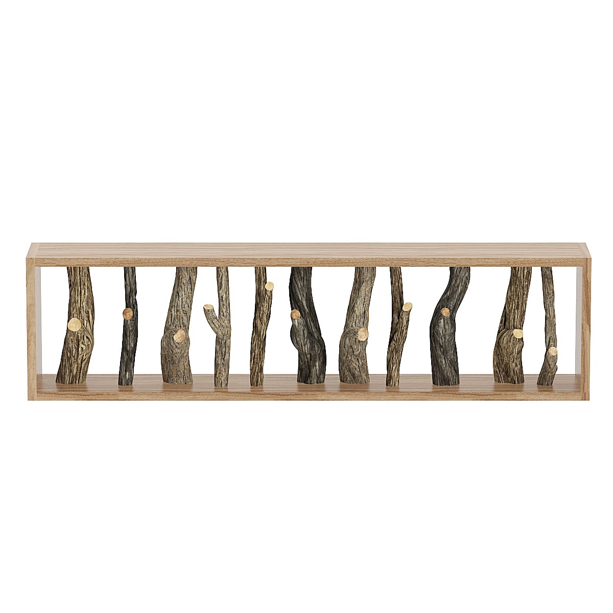 Wall Shelf with Tree Branches
