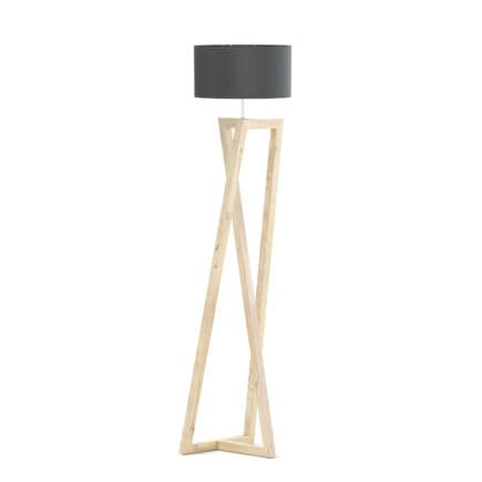 Wooden Floor Lamp 3D Model