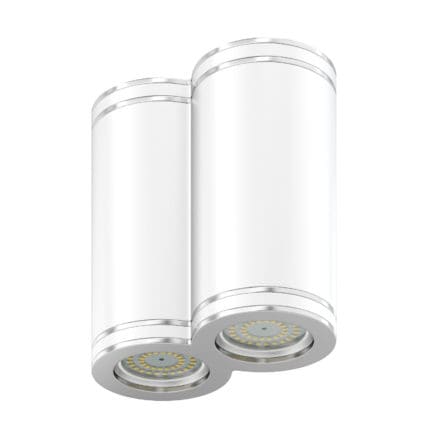 Double Metal Cylindrical Light 3D Model