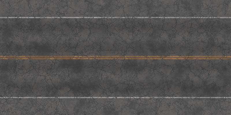 Damaged Road with Lanes PBR Texture