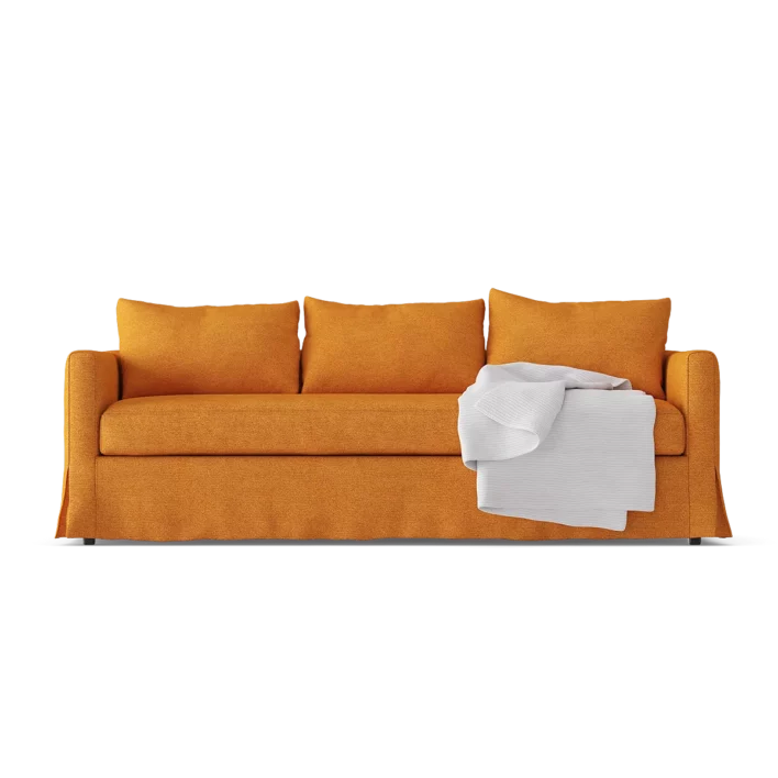 3Seat Orange Sofa 3D Model