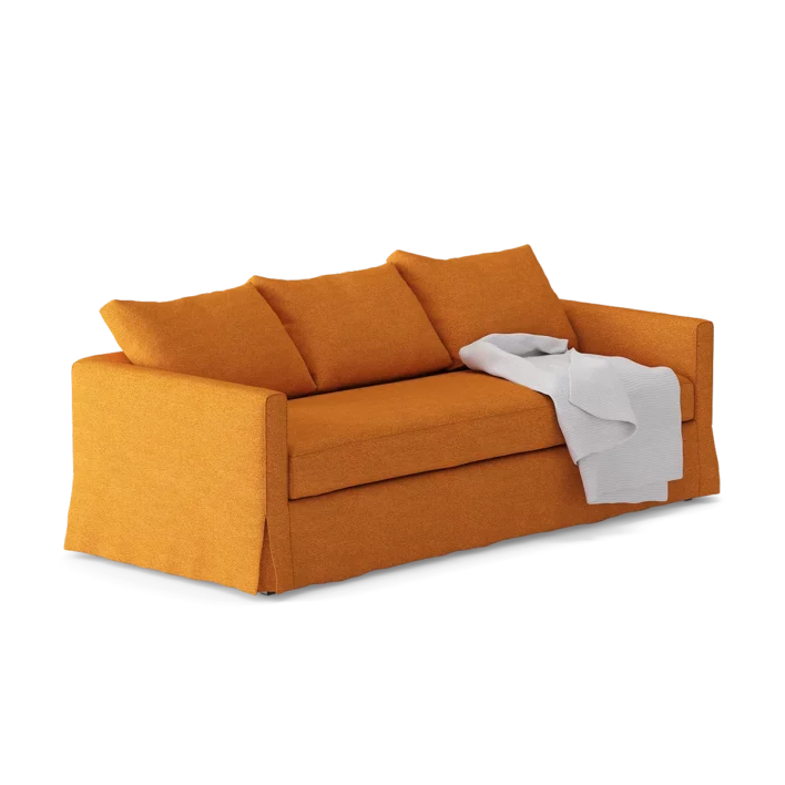 3Seat Orange Sofa 3D Model