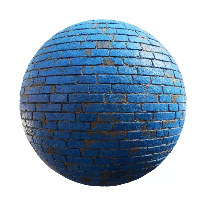 Blue Painted Brick Wall (5960)