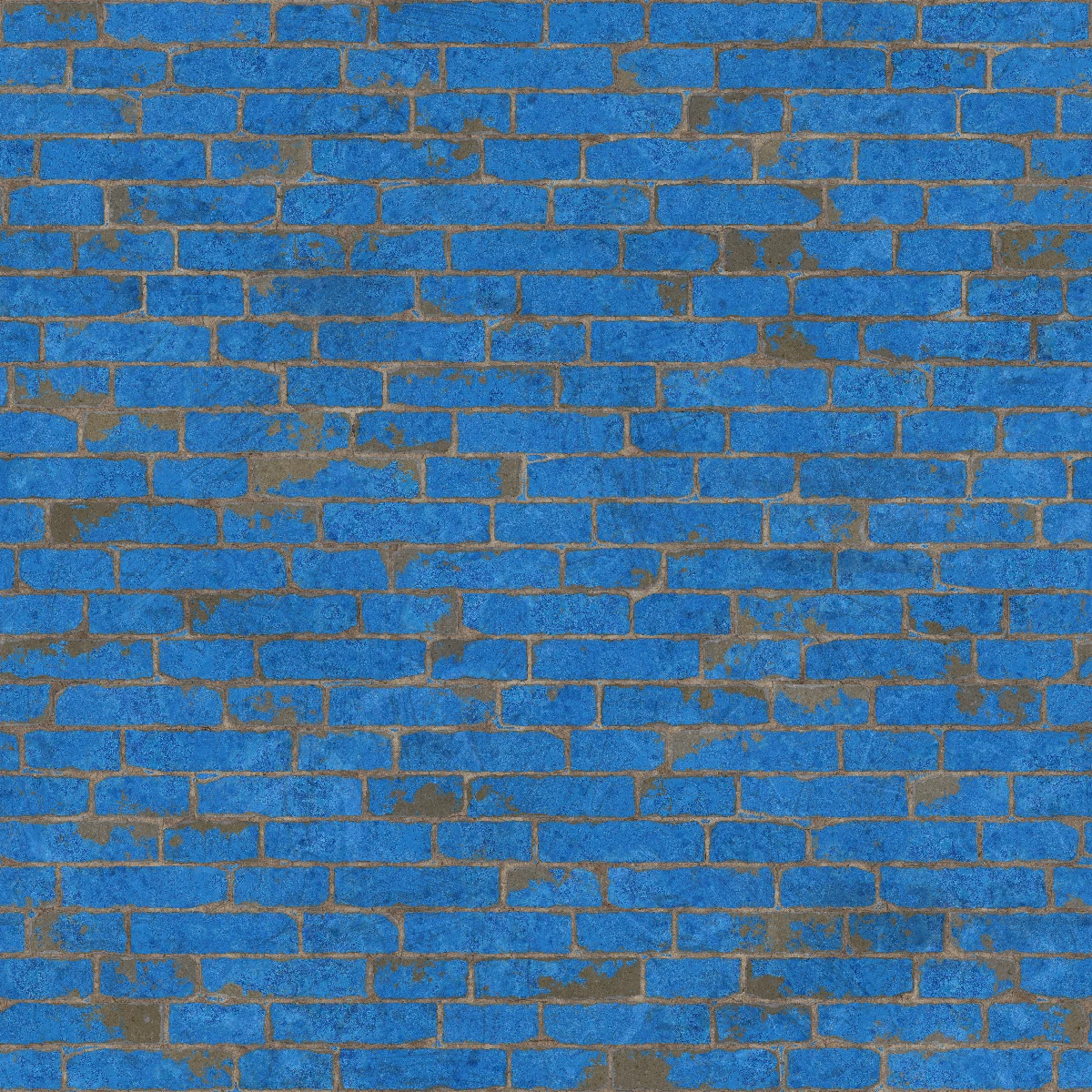 Blue Painted Brick Wall PBR Texture