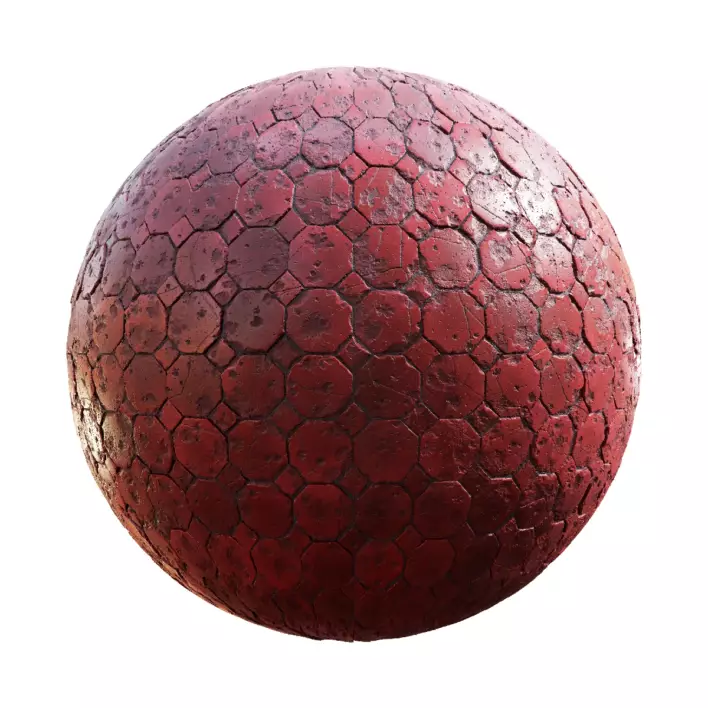 Damaged Red Octagon Tiles (5950)