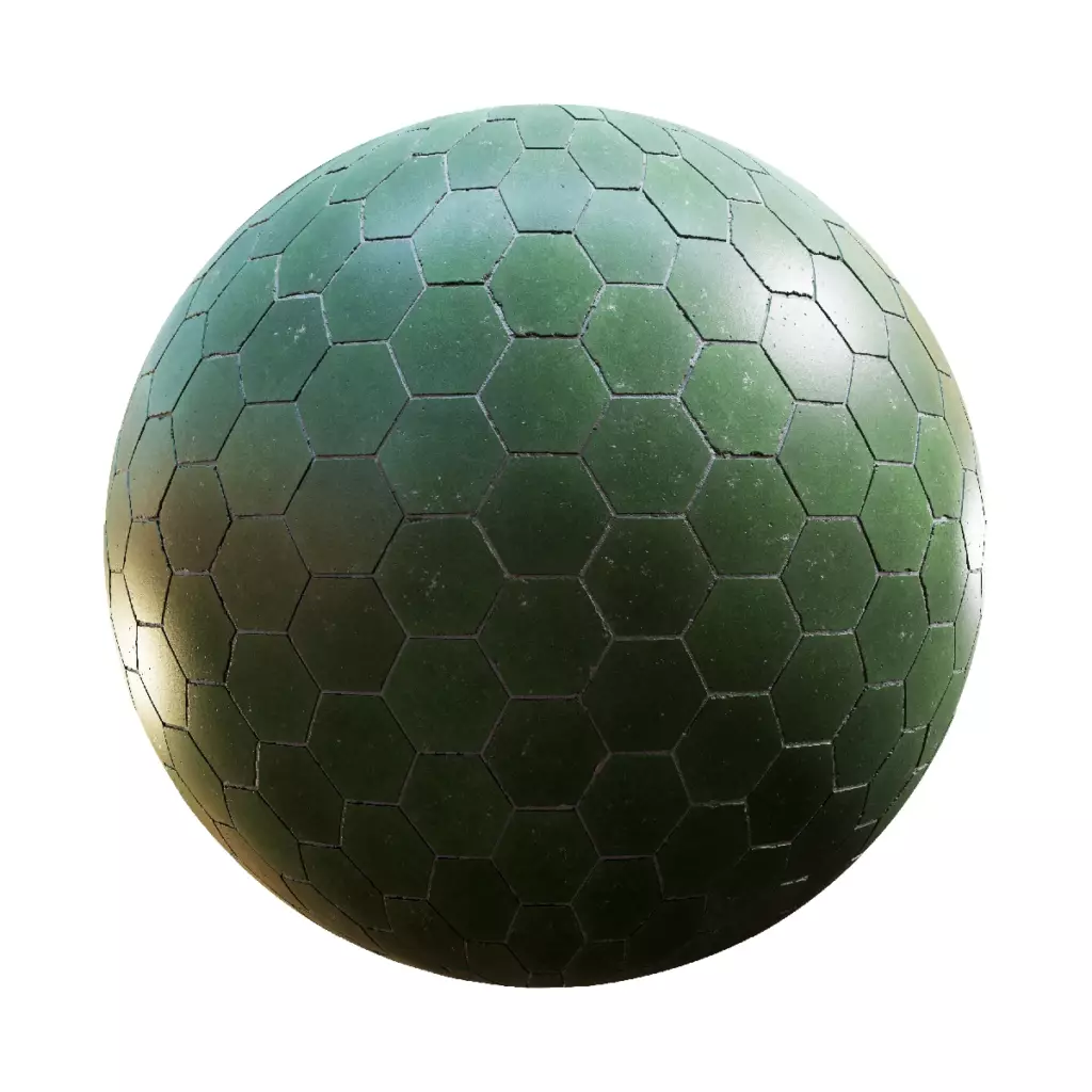 Green Hexagonal Tiles (5943)