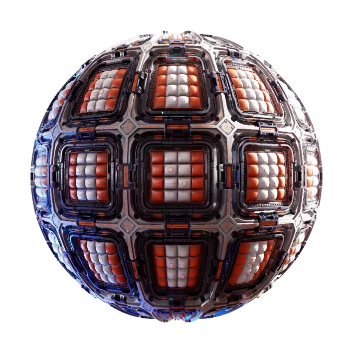 White Orange Spacestation Wall (6006)