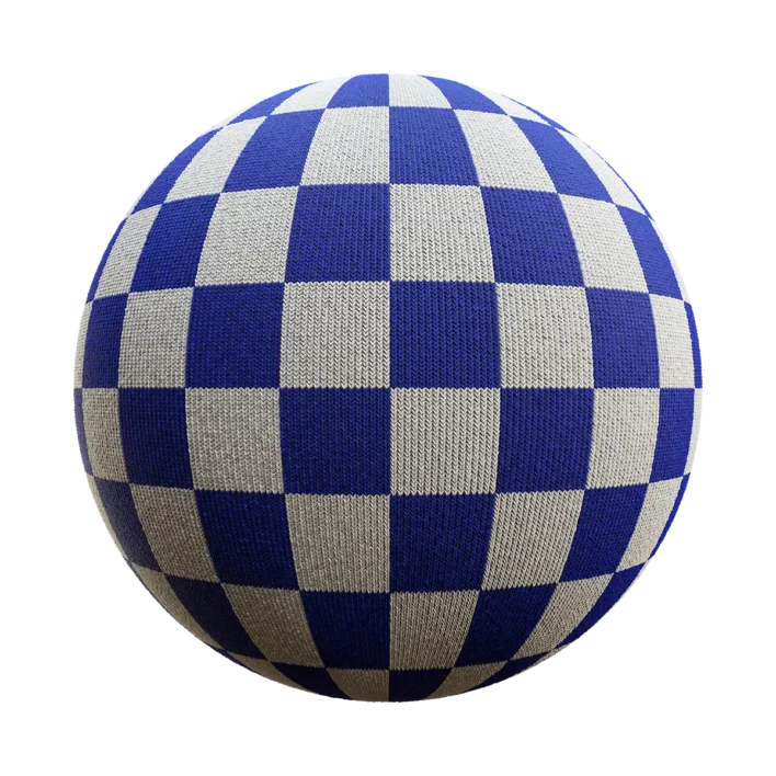 Blue White Checkered Knit (6237)
