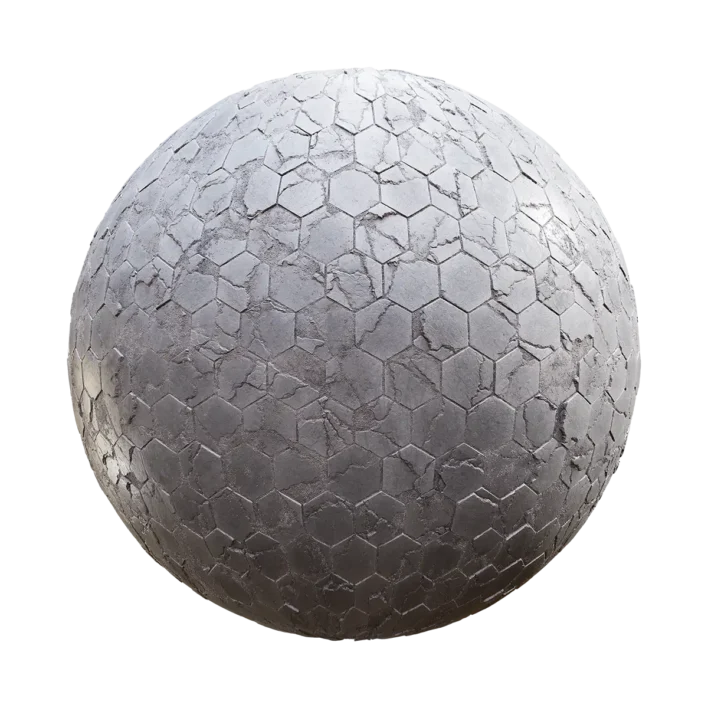 Cracked White Hexagonal Tiles (6284)