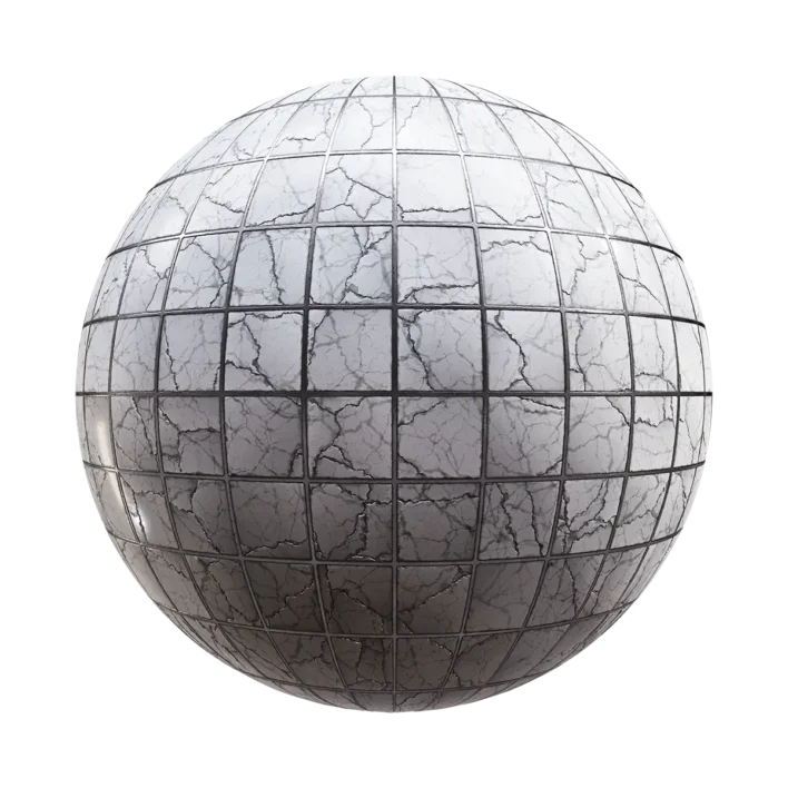 Cracked White Marble Tiles (6271)