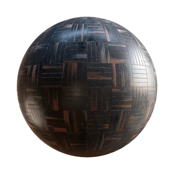 Basket Weave Orange Black Parquet (6320)