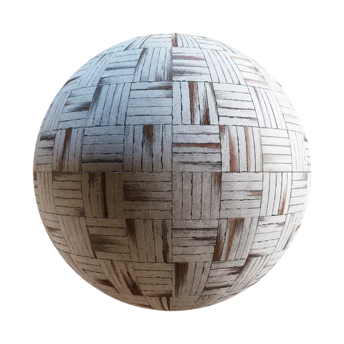 Basket Weave White Painted Parquet (6317)