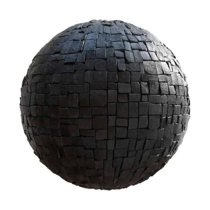 Black Square Stone Wall (6371)