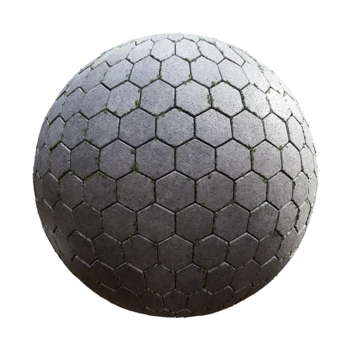 Concrete Hexagonal Pavement PBR Texture