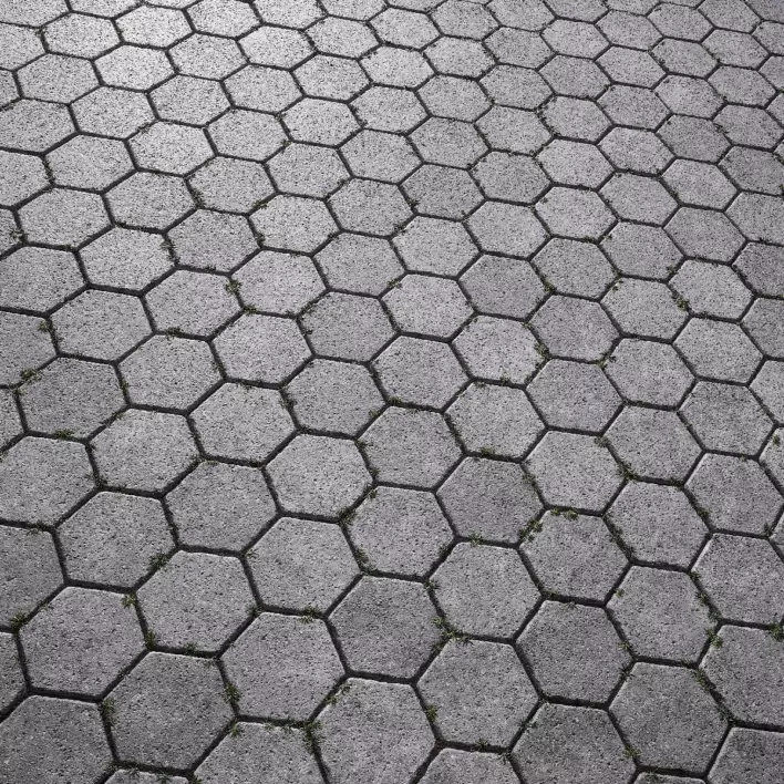 Concrete Hexagonal Pavement PBR Texture