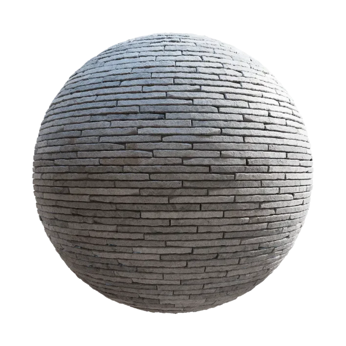 White Thin Stone Wall (6372)
