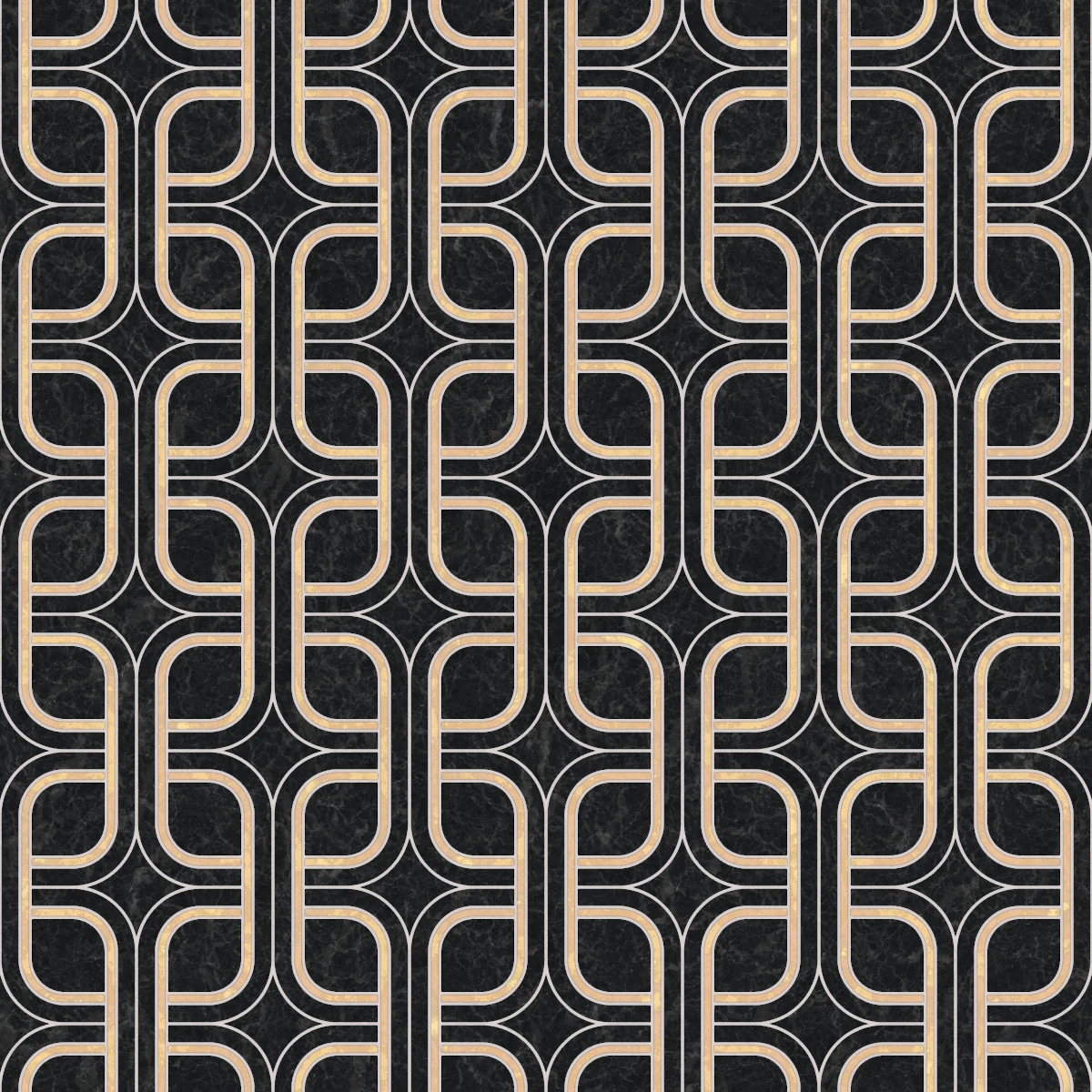 Black Gold Art Deco Tiles 6465 - Image 4