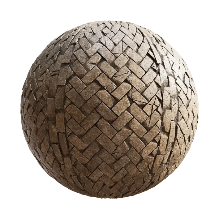 Herringbone Stone Pavement 6456