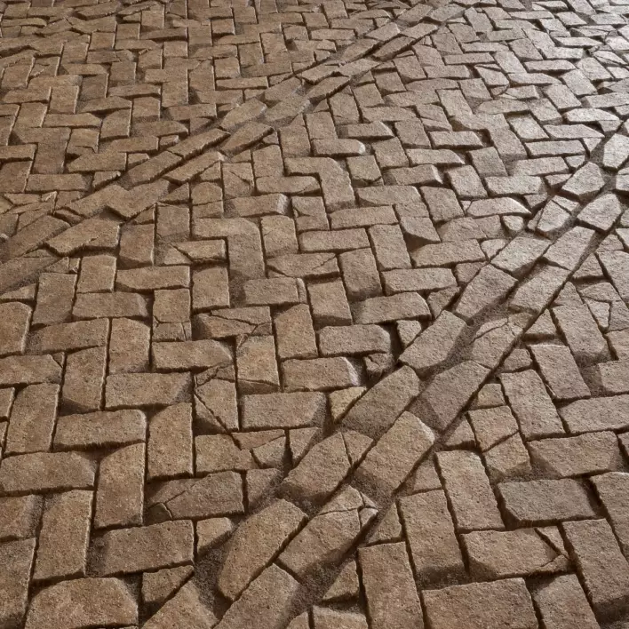 Herringbone Stone Pavement Pbr Texture