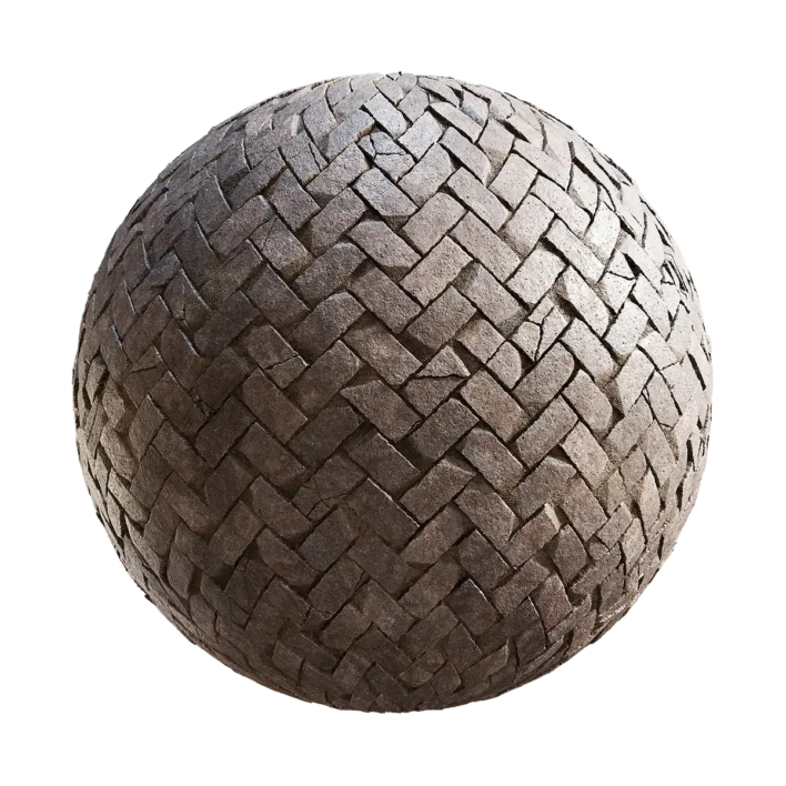 Herringbone Stone Pavement 6457