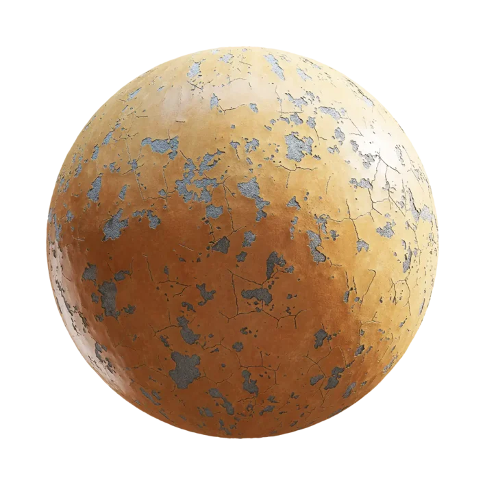 Orange Painted Plaster Wall (6424)