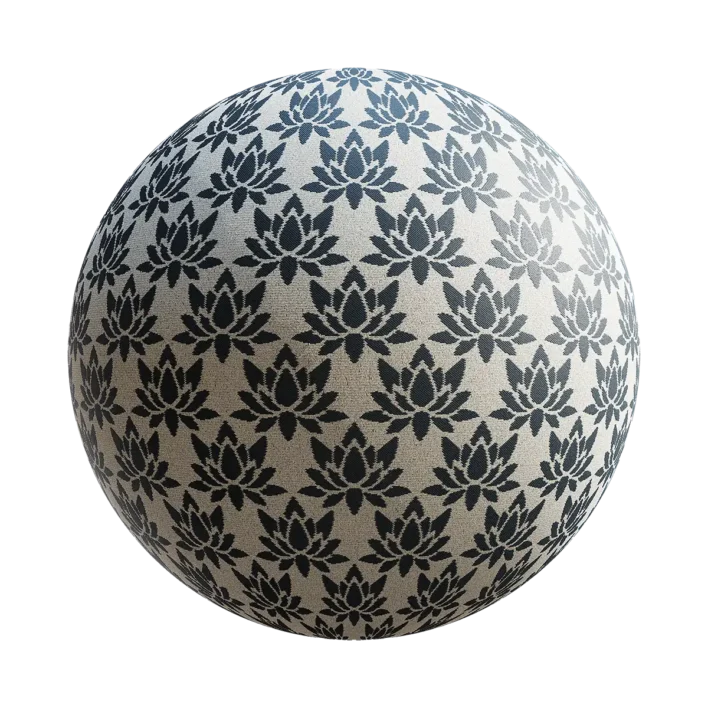 Patterned Blue White Fabric (6444)