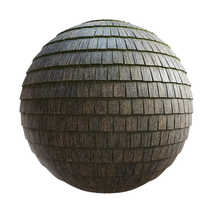 Mossy Wooden Shingle Roof 6481