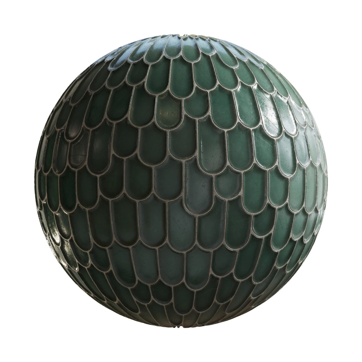 Green Tear Tiles PBR Texture