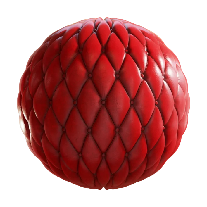 Red Chesterfield Quilted Leather 6604