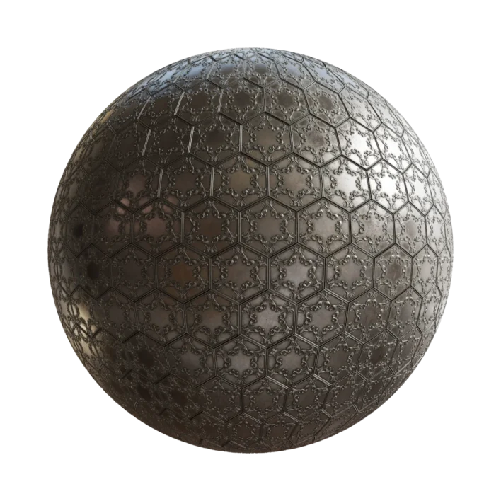 Metal Hexagonal Tiles PBR Texture