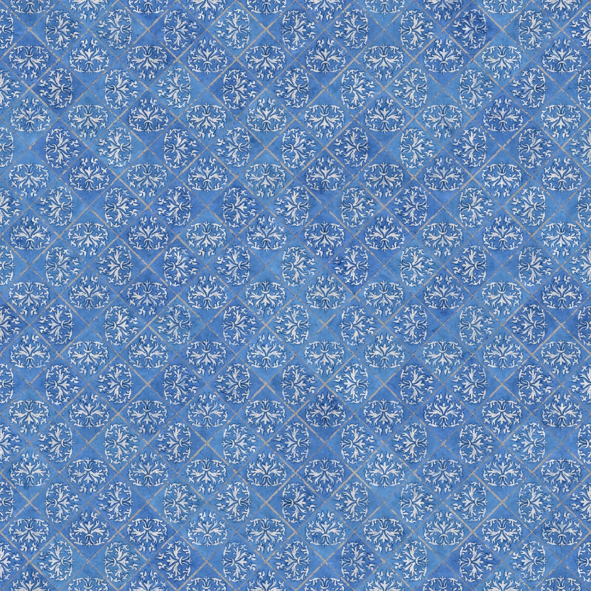 Blue Old Patterned Tiles 6780 - Image 4