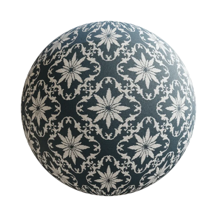 Blue White Fabric 6756
