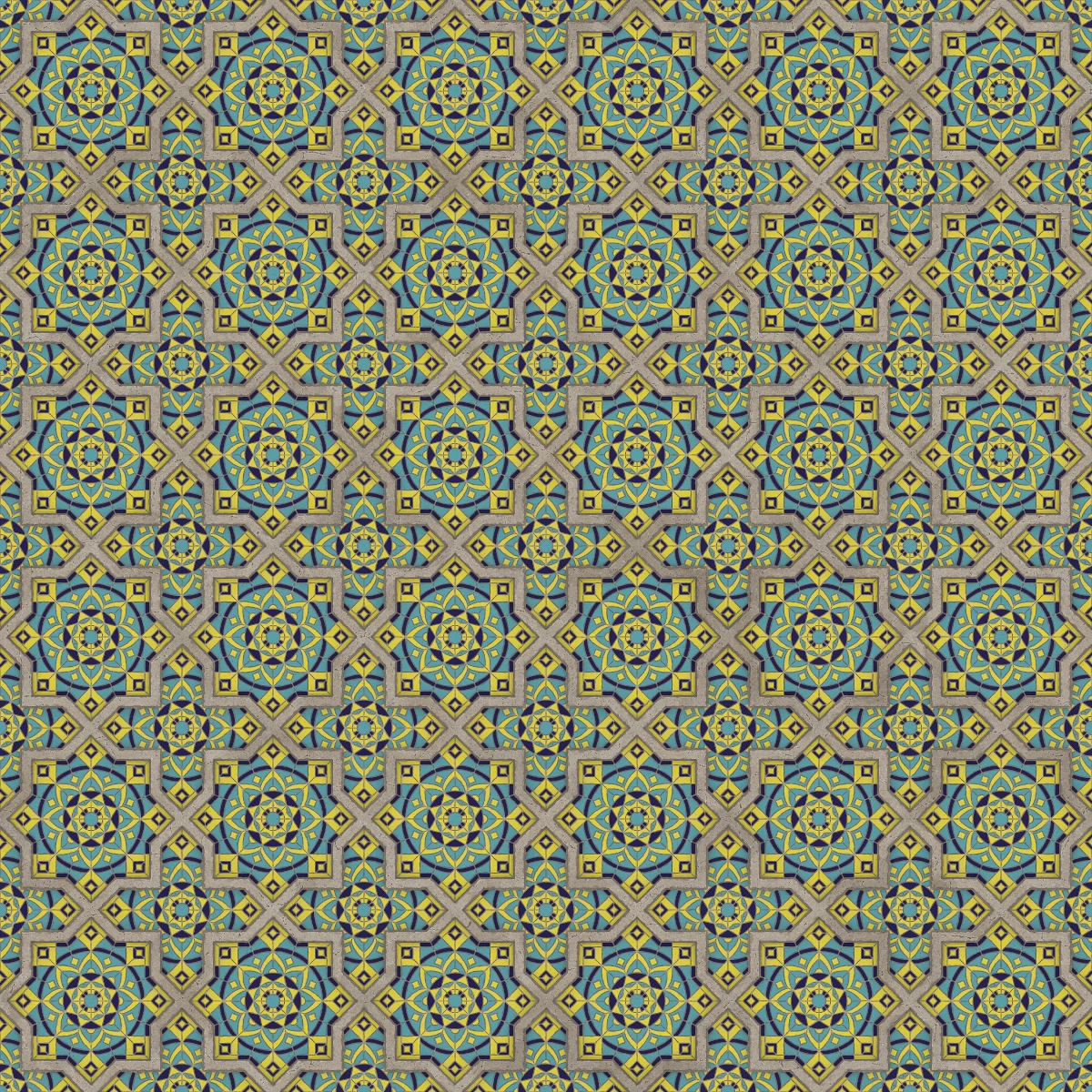 Blue Yellow Patterned Tiles 6797 - Image 4