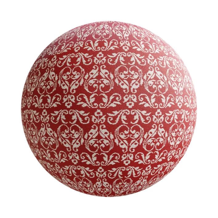 Red White Fabric 6757