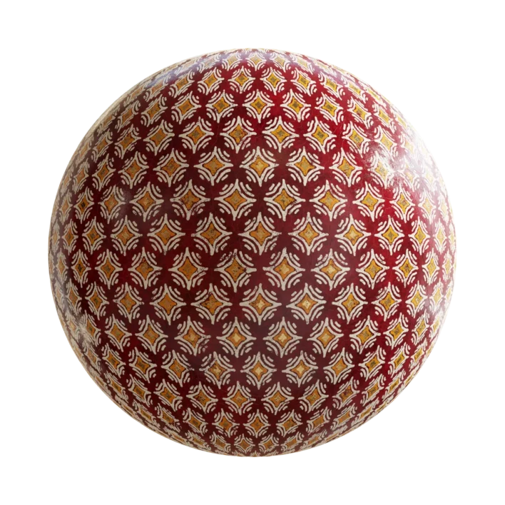 Red White Gold Vase 6735