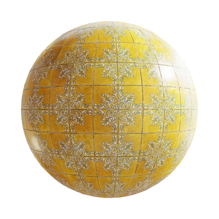 Yellow Old Patterned Tiles 6779