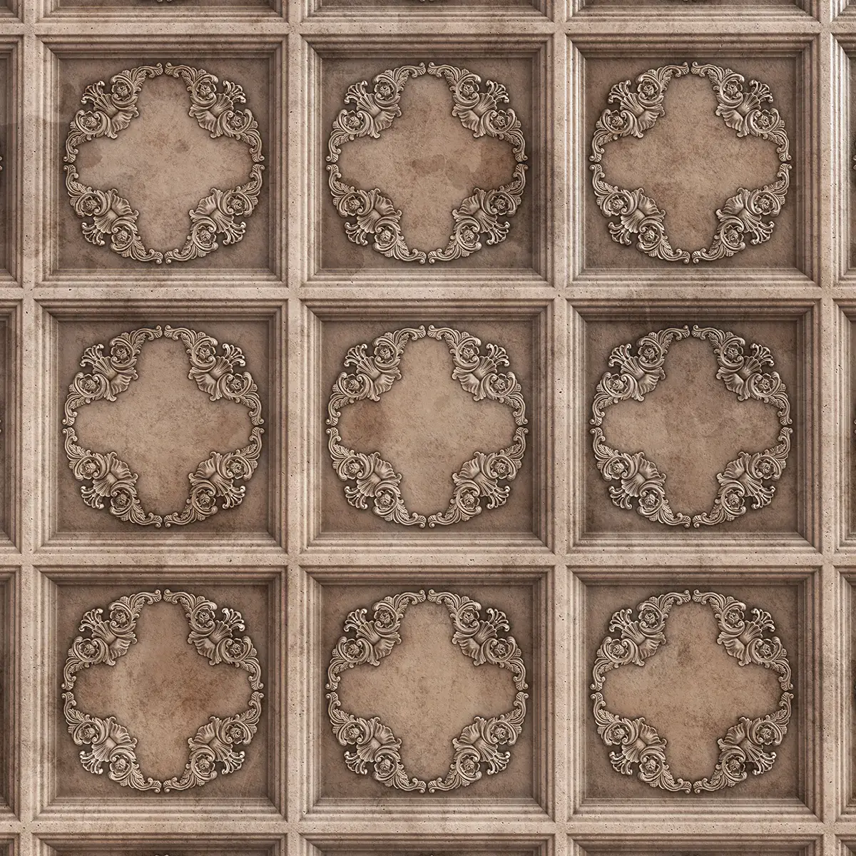 Old Baroque Ceiling PBR Texture