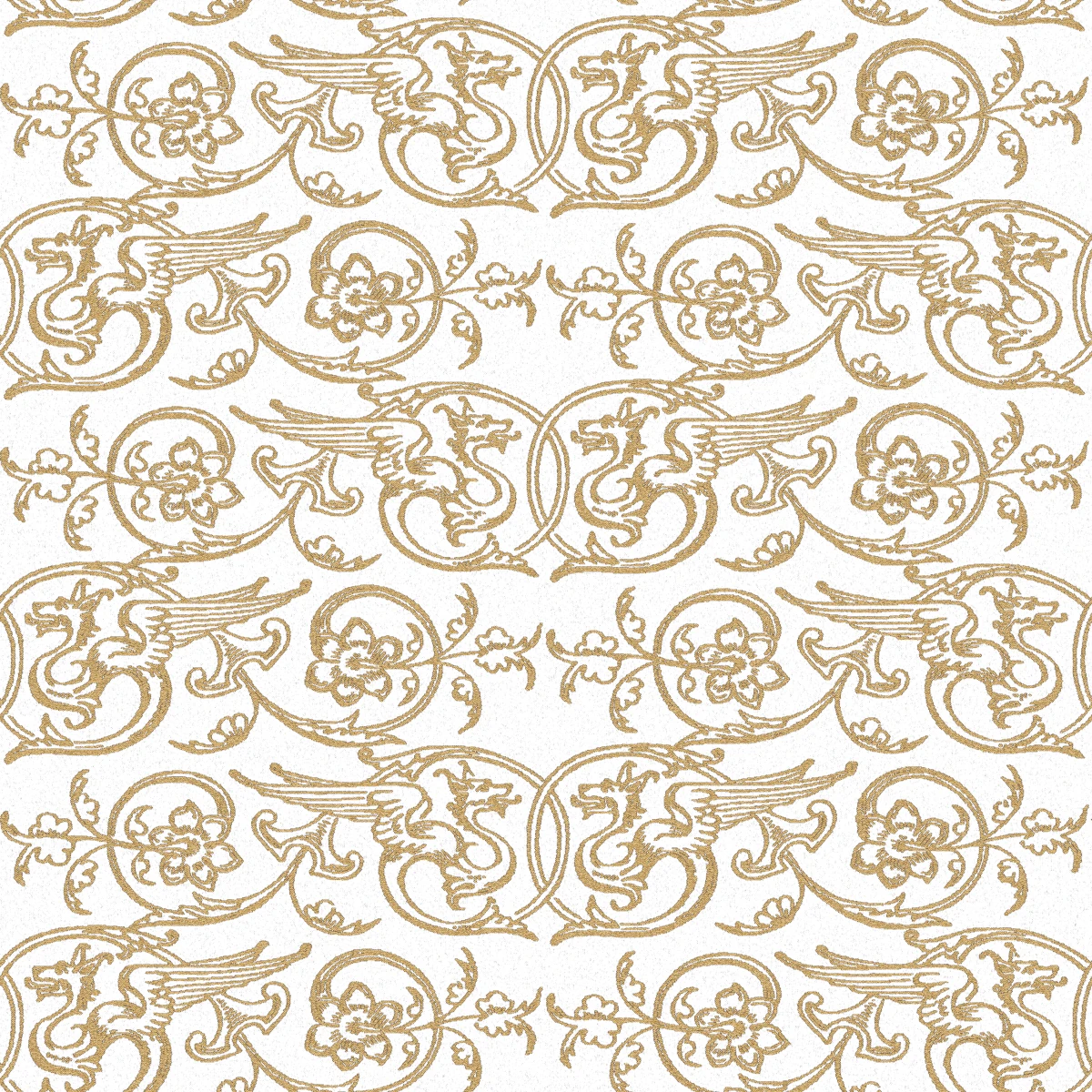 Patterned Blue Gold Fabric PBR Texture