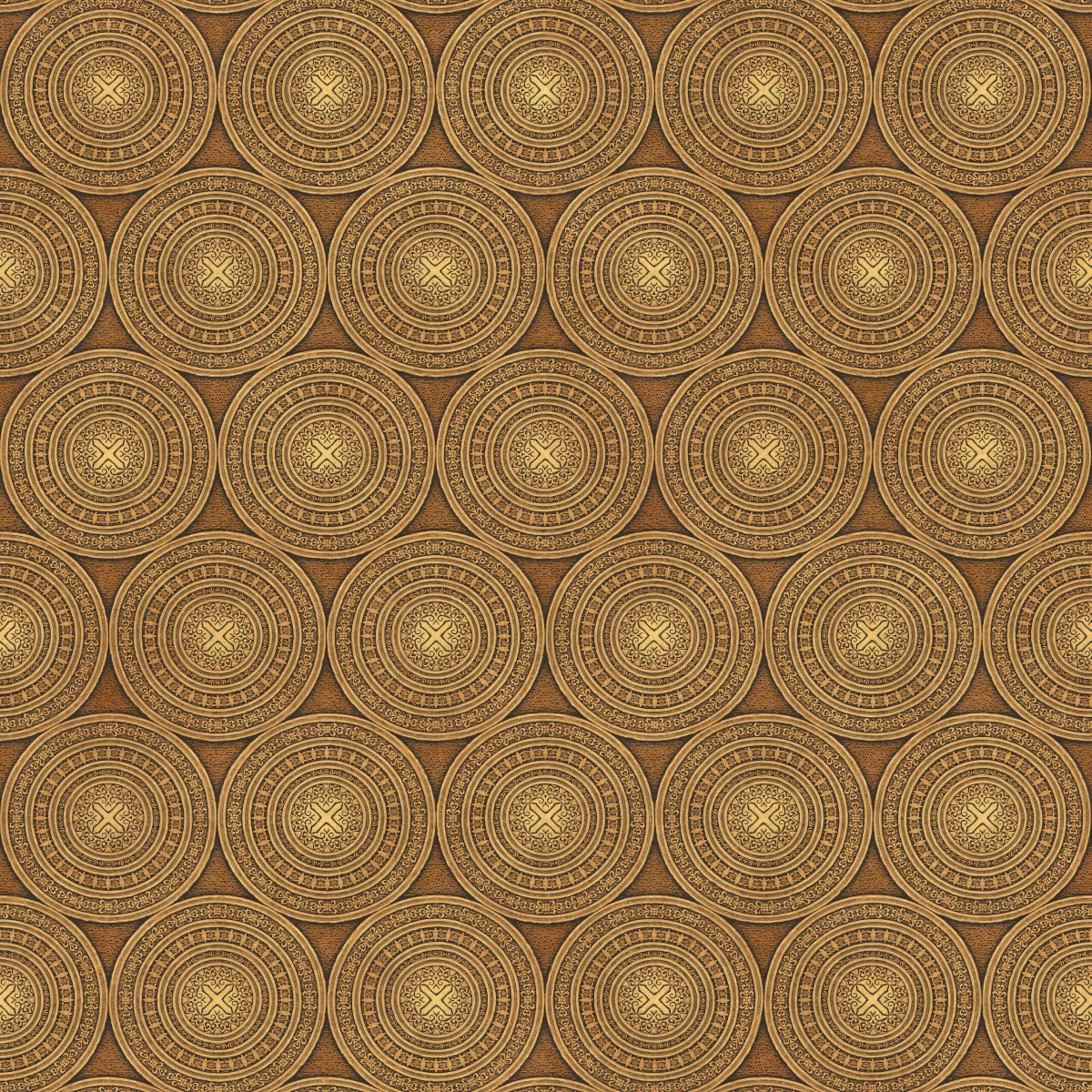 Round Golden Metal Ornaments 7046 - Image 4