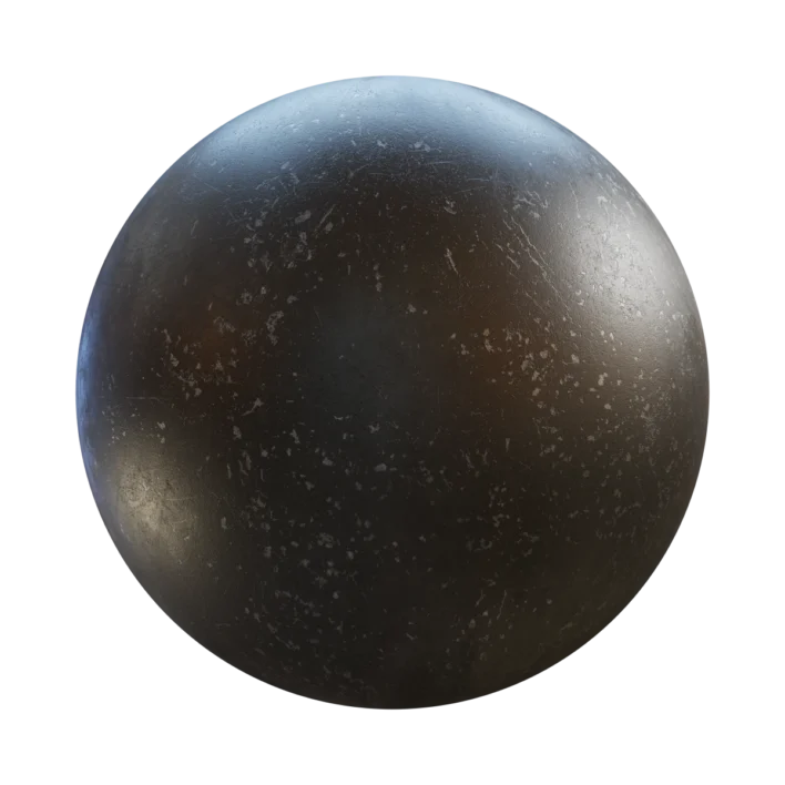 Damaged Black Rough Painted Metal 7091
