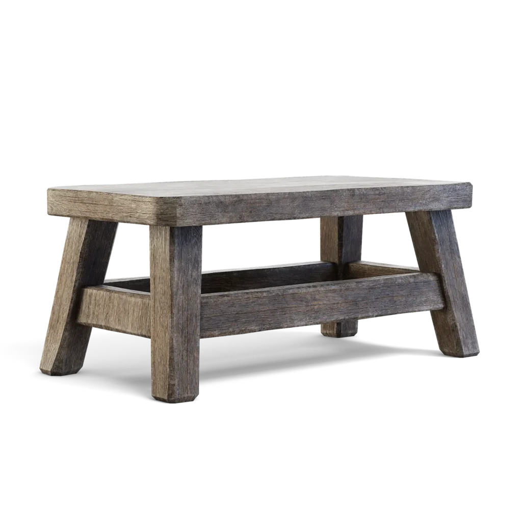 Wide Wooden Stool