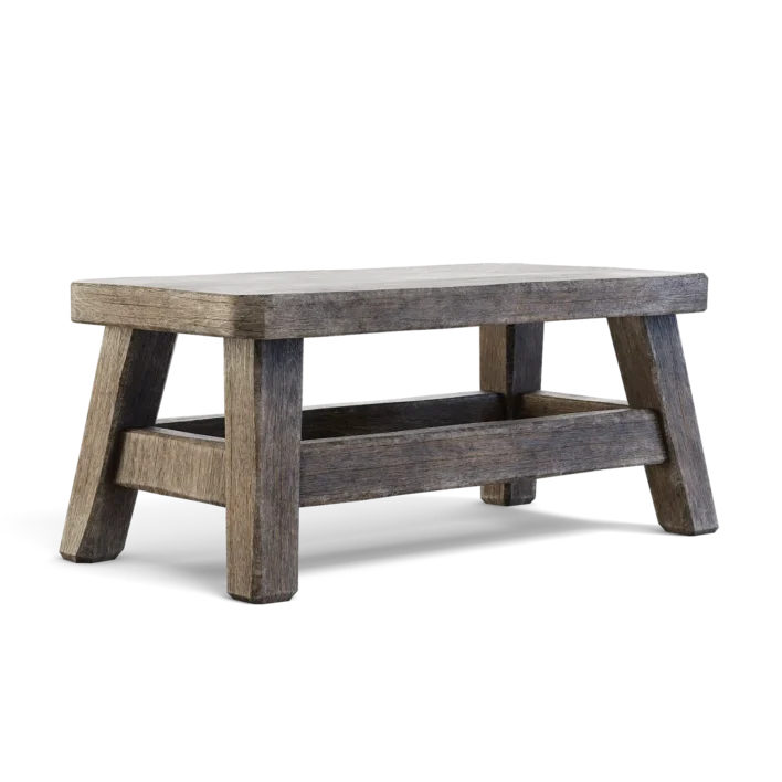 Wide Wooden Stool