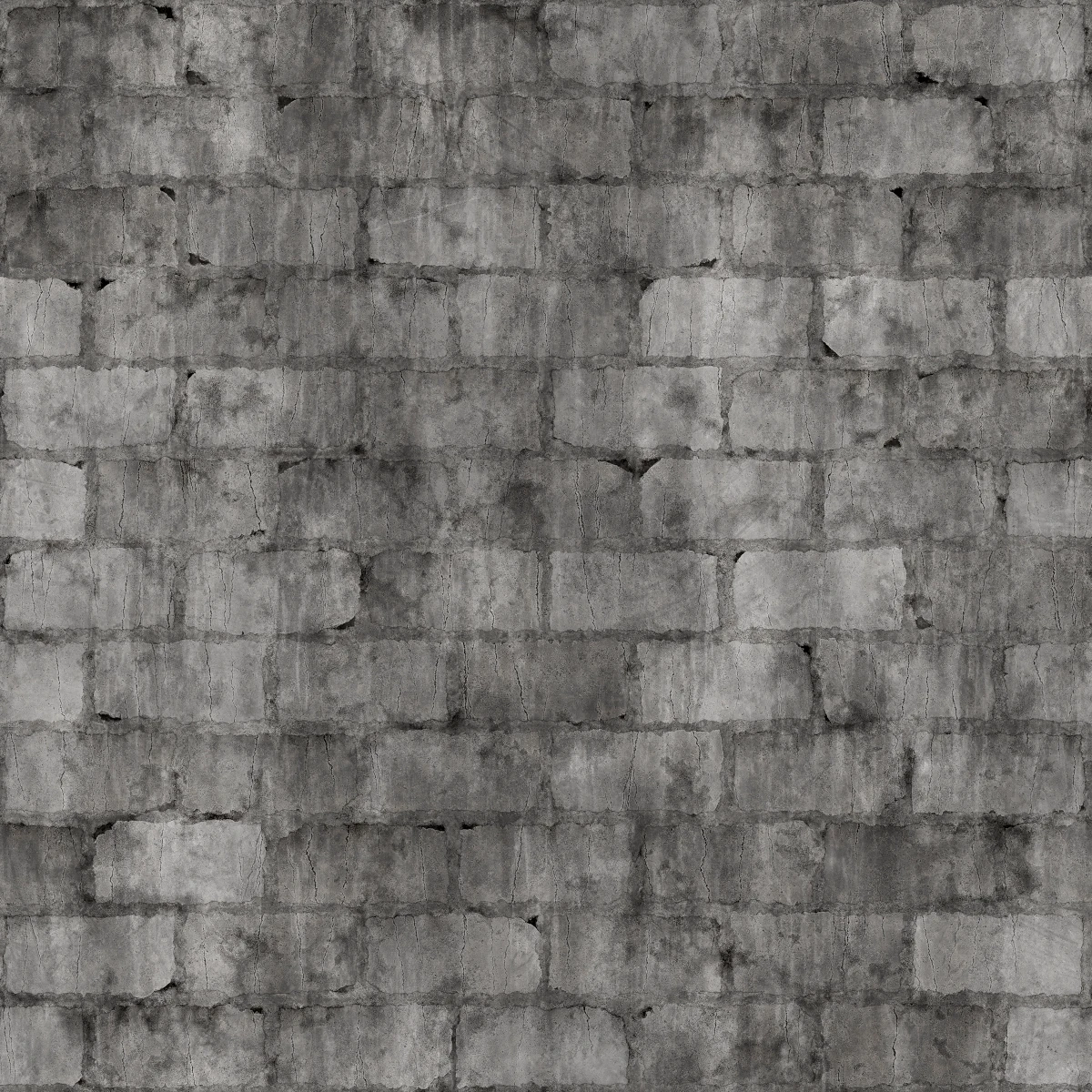 Damaged Grey Brick Wall 7257 - Image 4