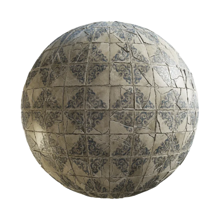 Cracked Old Ornament Tiles 7351