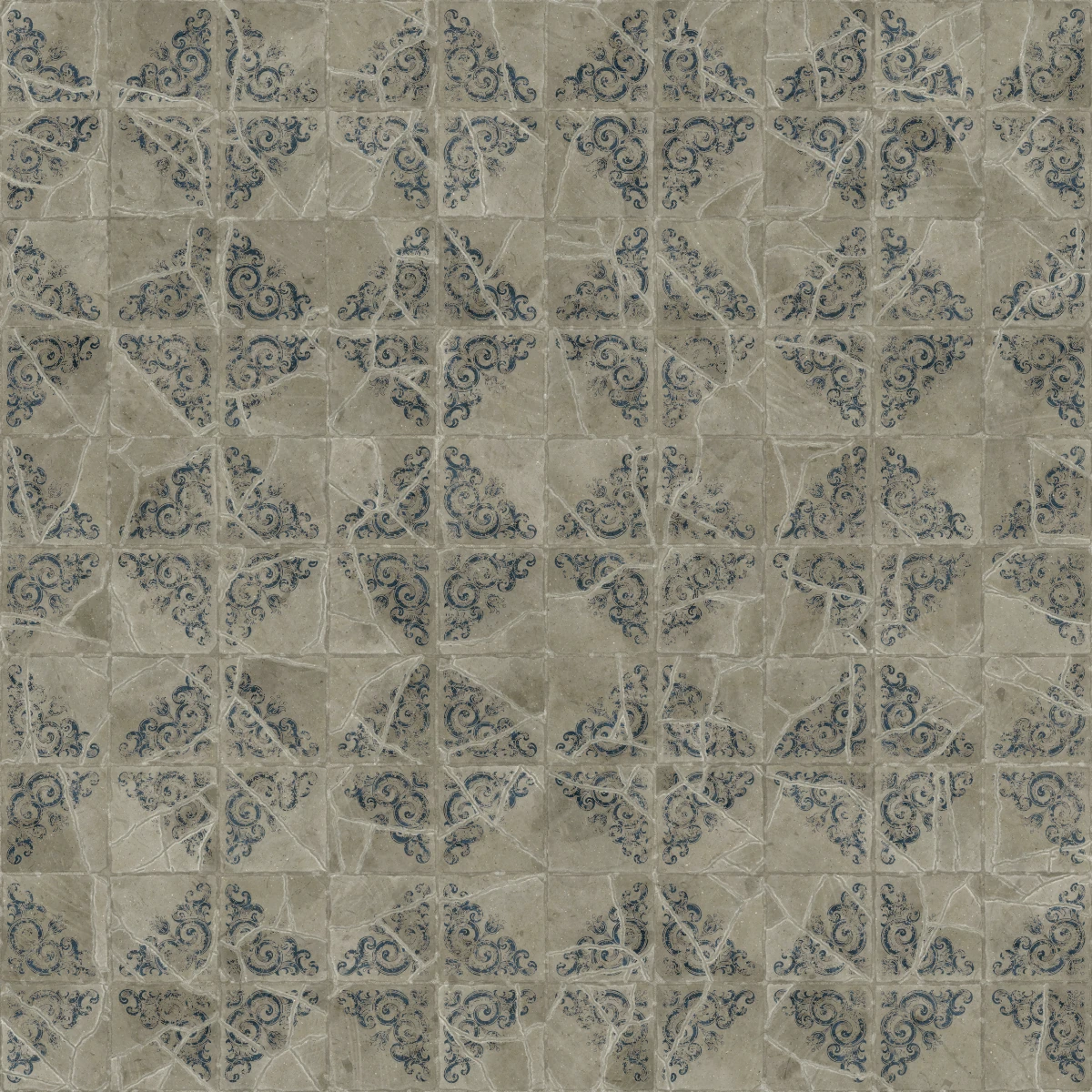 Cracked Old Ornament Tiles 7351 - Image 4