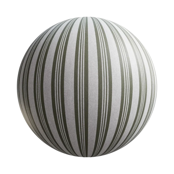 Striped White Green Fabric 7531