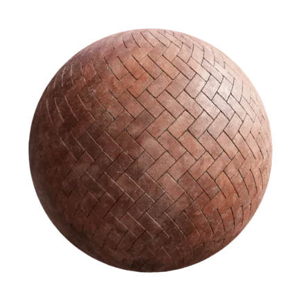 Dirty Red Brick Pavement 7575